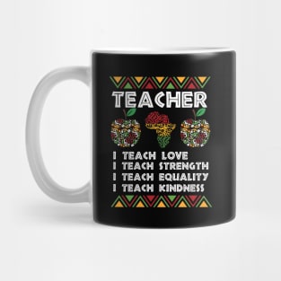 teacherBlack Women Teacher Afro Retro Black History Month Mug